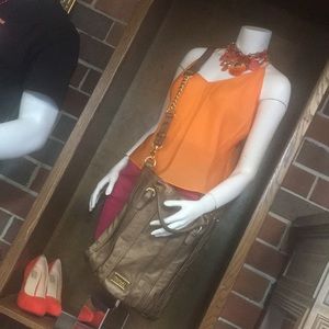 Elisabetta Bronze Leather Satchel